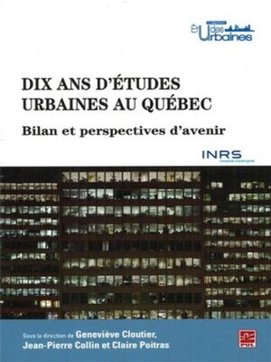 cover image of Dix ans d'études urbaines au Québec